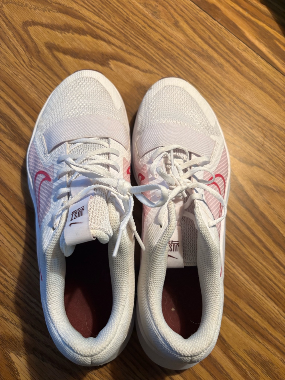 Nike Women's White and Pink Training Sneakers size 11
